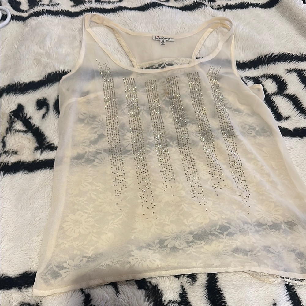 Chic Sheer Cream Tank Top